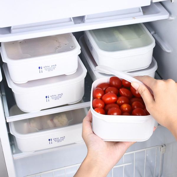 

dinnerware sets single layer storage container plastic bento fresh-keeping box preservation refrigerator organizer