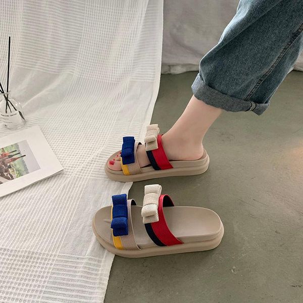 

slippers women 2021 summer roman shoes mules woman flats platform fashion brand leather braided flat with slides, Black