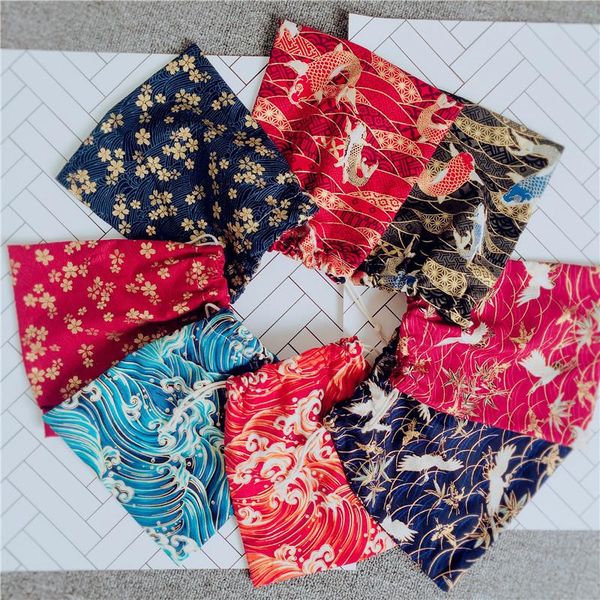 

storage bags printed cotton and linen drawstring bag sanitary napkin change mobile phone sundries portable foldable