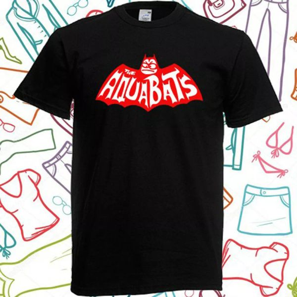 

the aquabats logo men's black t-shirt size s to 3xl, White;black
