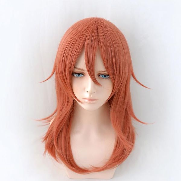 

other event & party supplies chainsaw man cosplay angel devil 50cm long wig christmas dark orange color anime wigs heat resistant synthetic