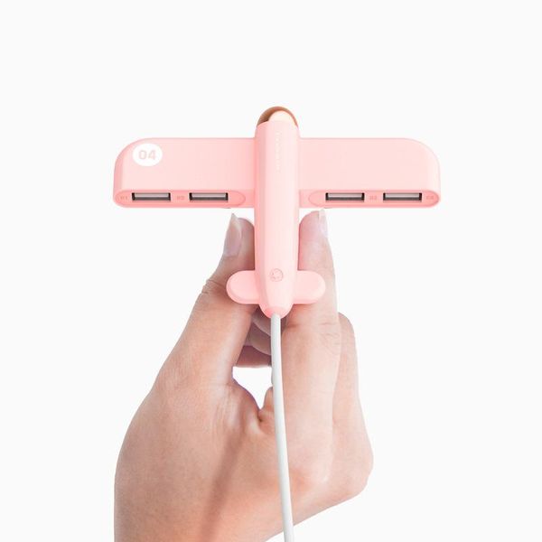 

hubs portable mini 4 port 2.0 usb hub promotion gift cute plane shape charging data transmission