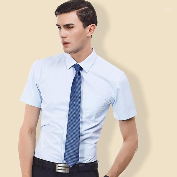 

men's dress shirts men clothes 2021 summer social masculina cotton shirt breathable short sleeve plus size brand-clothing men's1, White;black