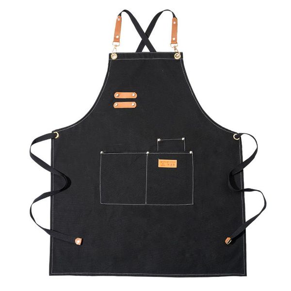 

aprons srtong canvas kitchen work apron for woman men chef barista grill restaurant bar shop cafes beauty nails studios uniform