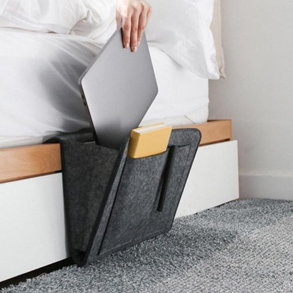 

storage bags bed bag pocket felt bedside hanging table sofa bedroom organizer holder rangement box