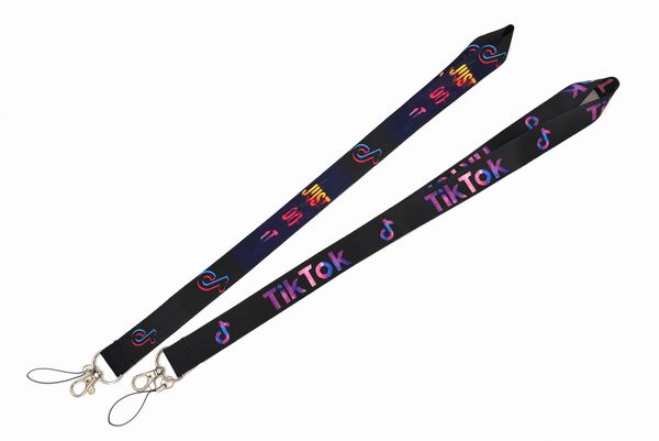 Handy -Gurte Charms 100pcs Tik Tok Cartoon -Gurtschlüssel Mobile Lanyard ID Abzeichen Halter Seil Anime Schlüsselbund für Jungen Mädchen Großhandel