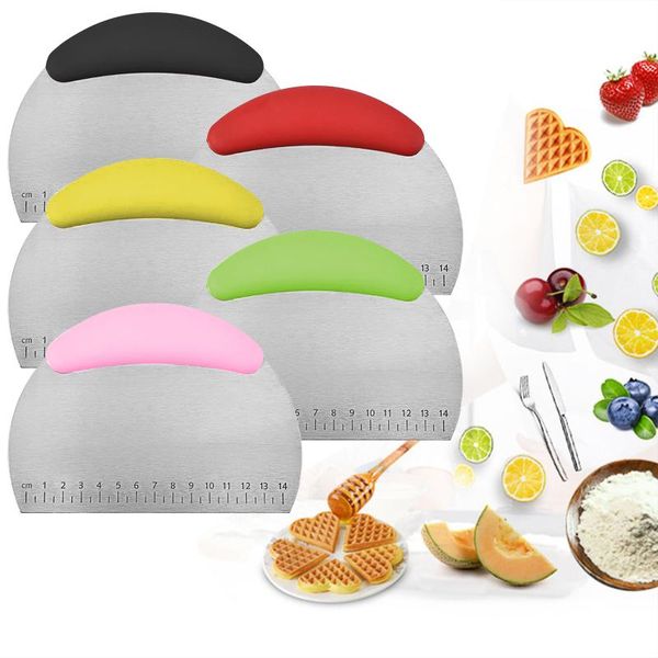 

stainless steel dough scrapers cream smooth cake spatula baking scraper kitchen for pizza pastry & tools