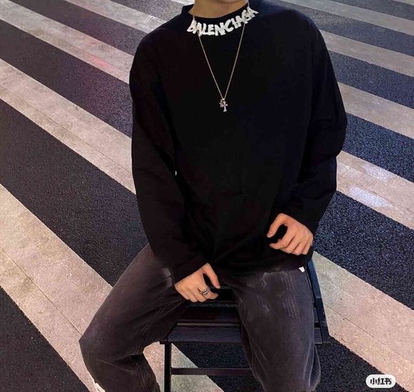 

brand hoodie 5555 mens women designers s long sleeve cotton graffiti long t-shirt men s womens clothing clothes hip hop sweatshirts, Black