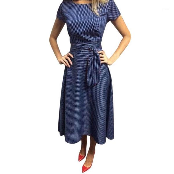 

summer woman short-sleeved casual beach dress long dot print retro swing cotton cover up 40j3 women's swimwear, White;black