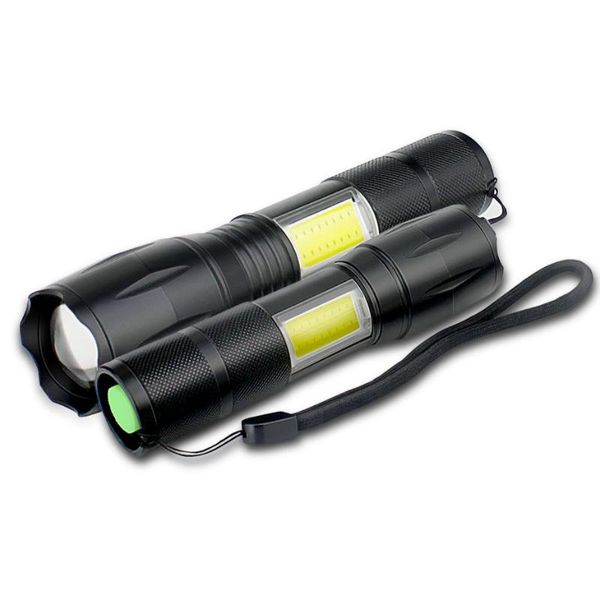 

flashlights torches t6 cob led handheld waterproof 18650 battery work light 4 mode emergency lighting lamp torch bicycle