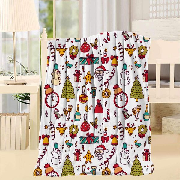 

new year christmas white blanket super soft warmth lightweight apply to sofa bed sofa and living room 50x60inch