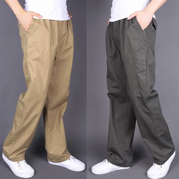 

arrival autumn and winter men's pants casual loose thick 100% cotton overalls plus size  xl xxl 3xl 4xl 5xl 6xl, Black