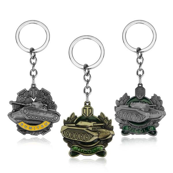 

keychains game periphery wot world of tanks dumitrunic medal alloy keychain car pendant accessories, Silver