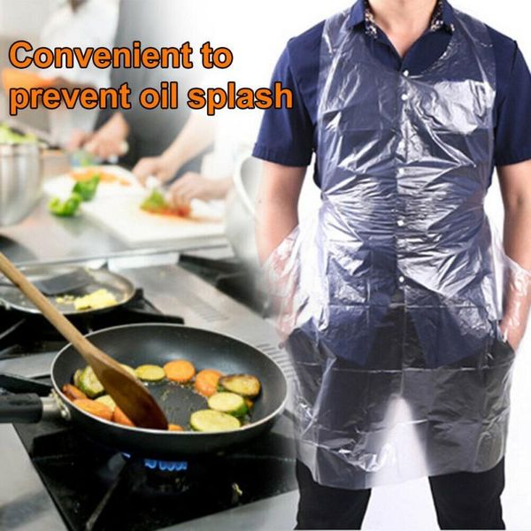 

100pcs/set disposable cleaning apron transparent easy use kitchen aprons for women men cooking
