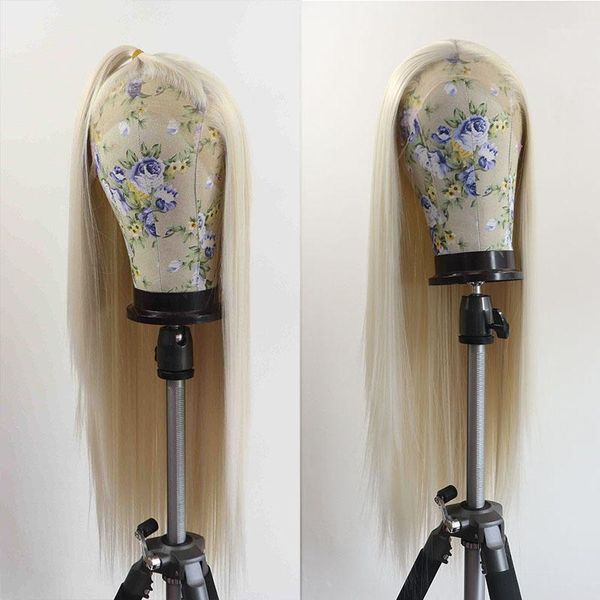 

synthetic lace front blonde wigs half hand tied for women heat resistant fiber hair straight wig 24 inches1, Black