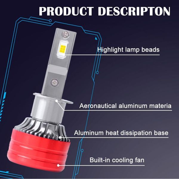 

car headlights h1 h4 h7 led headlight bulbs fog lamp 9005 9006 h8/h9/h11 bulb kit 48w 16000lm 6500k super white