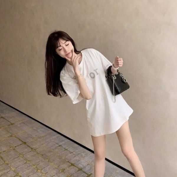 

spring/summer fashion women's & tee round collar pure cotton casual couples with short sleeve men miss t-shirt individuality tees, White