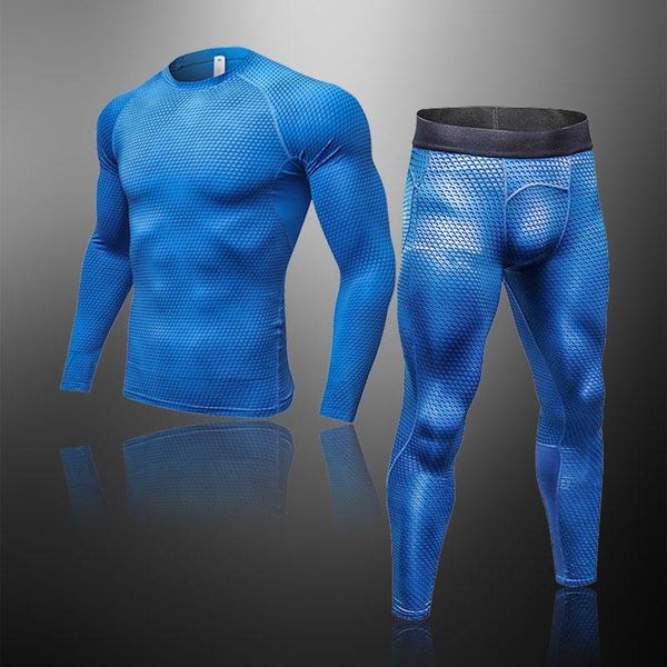

men's thermal underwear quick dry sets running compression sport suits basketball tights clothes gym fitness jogging sportswe, Black;white