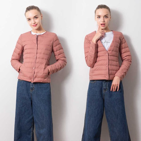 

low profile round neck down et for women, Black