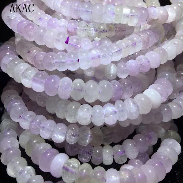 

other akac approx3-4*7-7.5mm a natural kunzite rondelle bracelet beads for women