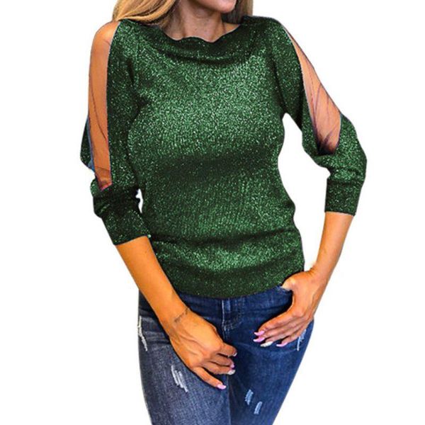 

women's t-shirt fashion women mesh sheer t shirt autumn long-sleeved splicing perspective female blusas, White