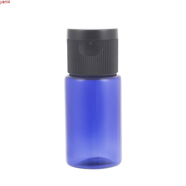 Blaue 10 ml x 50 Mini-Flaschen mit Klappdeckel aus Kunststoff für Hotellotionen, 10 g, Reisegröße, leere Kosmetikcreme-Verpackungsbehälter