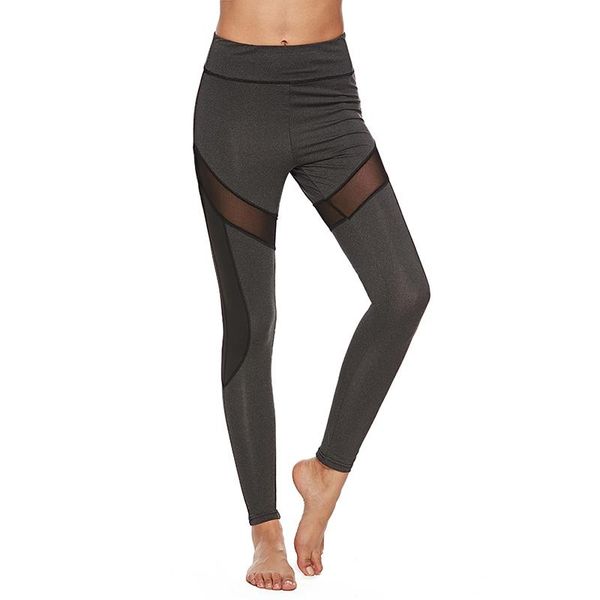 

yoga outfit women pants fashion casual sports gothic insert mesh design big size black capris sportswear fitness pant