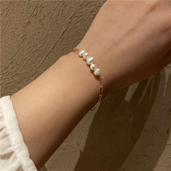 

freshwater pearl bracelet short female fashion design hip hop gold jewelry gothic metal jewelry birthday party gifts, Black