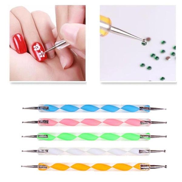 

nail art kits 20pcs diy dotting painting pen manicure set brush for mandala stencils double-end tool a7c8