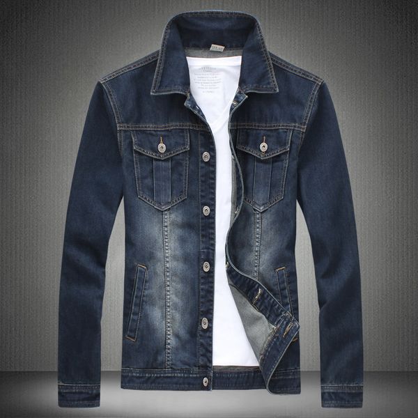 

fashion jacket men's large denim wash lapel jk769, Black;brown