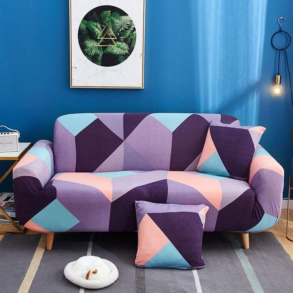 

chair covers contrast color sofa cover violet purple eometry for living room