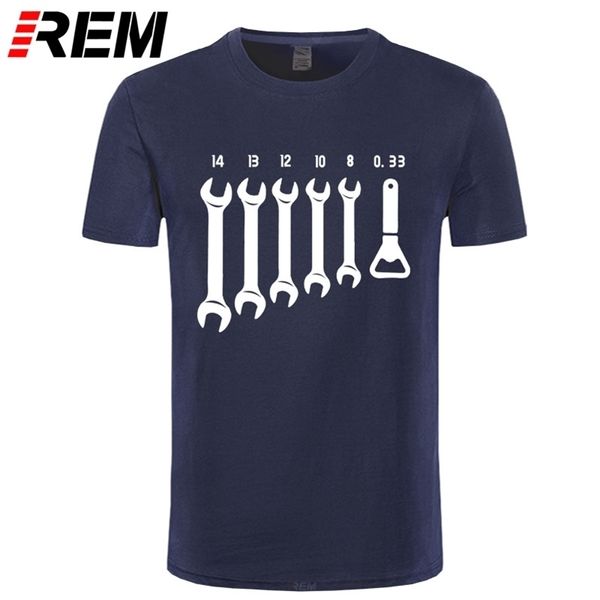 

rem screw wrench opener mechanic t-shirts men car fix engineer cotton tee short sleeve funny t shirts tee men's clothes 210324, White;black