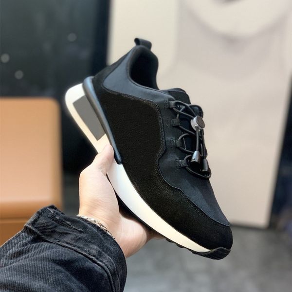 

Mens Designer casual shoes Am luxury high quality comfortable sports sneakers running shoes calfskin fabric sheepskin Flat shoe, Black