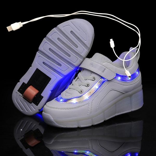 

black pink white usb charging fashion girls boys led light roller skate shoes for children kids sneakers with wheels one wheels, Black;red