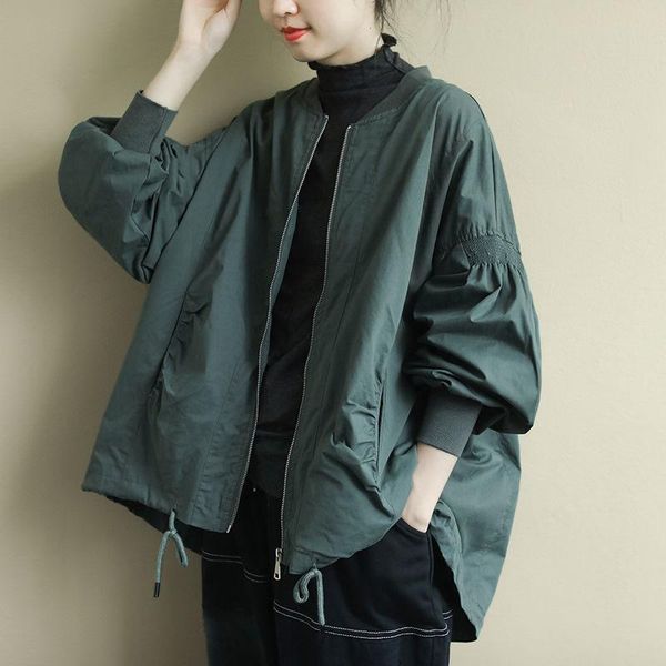 

women's trench coats fashion spring autumn casual coat mid-length loose windbreaker female long sleeve solid color outerwear r846, Tan;black
