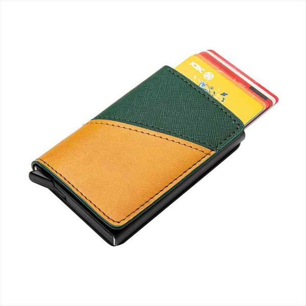 

bycobecy rfid id card holder case womens coin purses slim smart wallets leather change purse money bag male bags pouch, Red;black