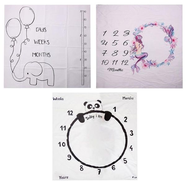 

blankets & swaddling w3jf baby monthly record growth milestone blanket born soft swaddle wrap pography props creative background cloth infan