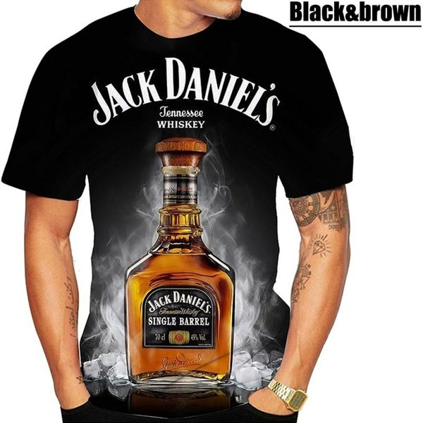 

2021 new short sve 3d beer print street style t-shirt mlun, White;black