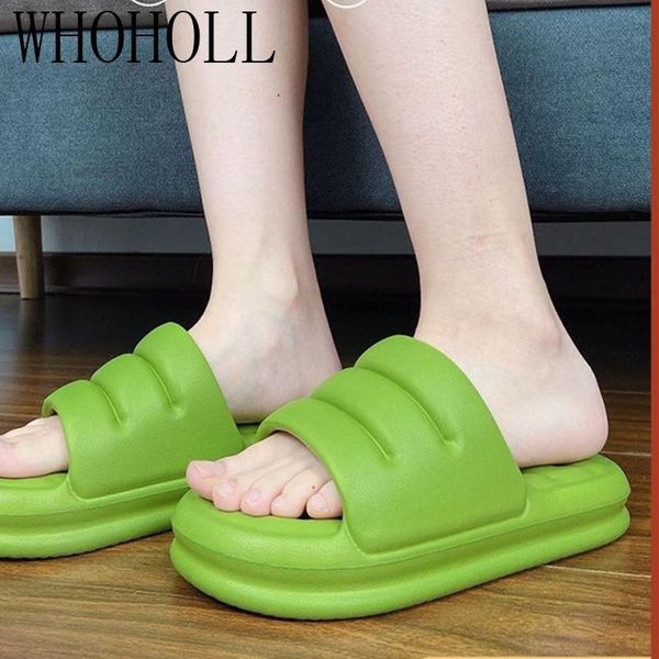 

thick platform slippers women indoor bathroom slipper soft eva anti-slip lovers home floor slides ladies summer shoes, Black