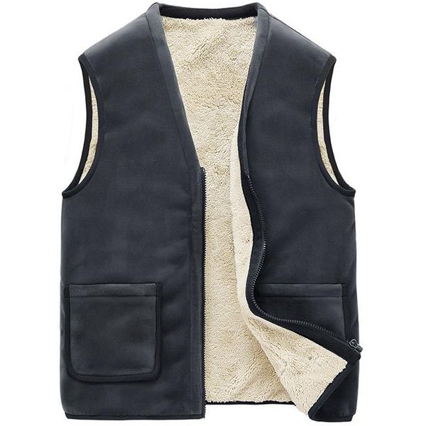 

men's vests veste sleeveless vest homme winter warm soft velvet casual coats male stylish thickening men waistcoat plus size 5xl, Black;white