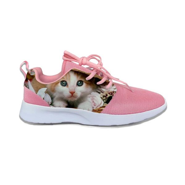 

sneakers animals cat funny cute pretty kids sport running shoes novelty fashion casual breathable gift boys girls children, Black;red