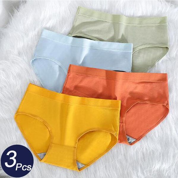 

women's panties 3pcs/lot solid sport underwear hip lift briefs mid waist female comfort panty soft breathable lady lingerie, Black;pink