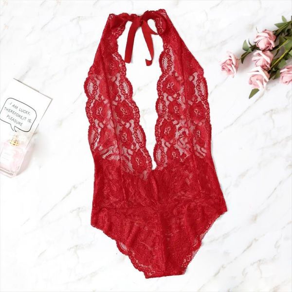

red lace bodysuit sleeveless women jumpsuit mesh sheer skinny playsuits overalls macacao feminino hb170, Black;white