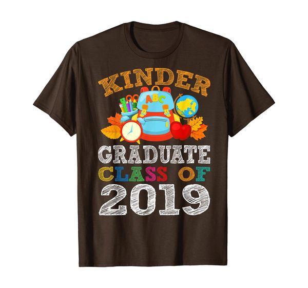 

kinder kindergarten graduate class of 2019 graduation shirt, White;black