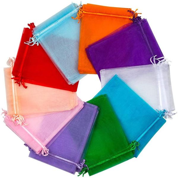 

eyelashes bags 10x15cm colorful drawstring organza lashes bag 50/100pcs wedding baby shower party candy jewelry gift pouches false