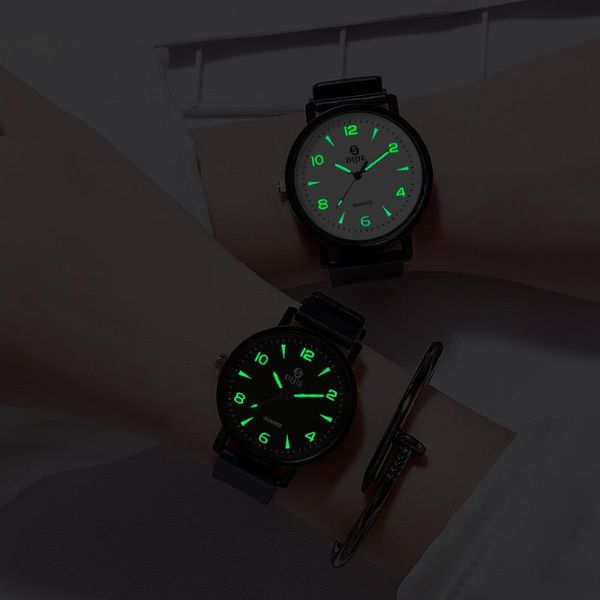 

wristwatches simple luminous watches women fashion quartz watch casual woman leather clock ladies wristwatch montre femme, Slivery;brown