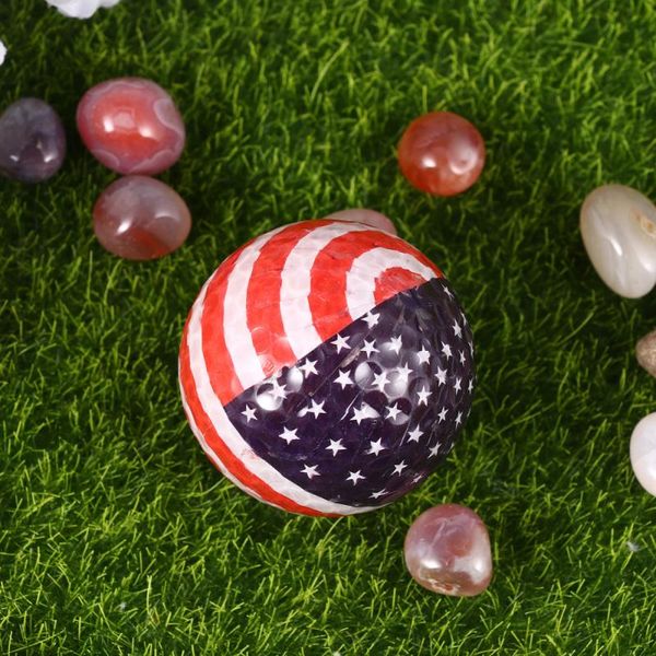 

golf balls 2pcs us flag pattern practice simulation rubber training sports double layers