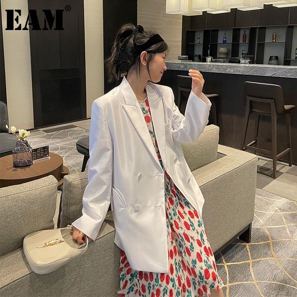 

women's suits & blazers [eam] women white brief big size casual blazer lapel long sleeve loose fit jacket fashion tide spring autumn 20, White;black