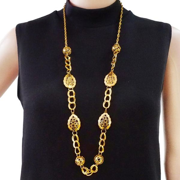 

chains 2021 fashion gold round star coin necklace for women long pendants necklaces geometric vintage jewelry, Silver
