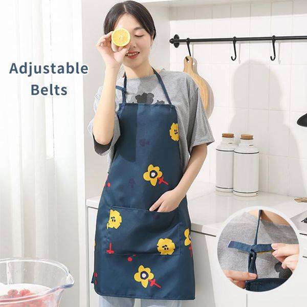 

aprons chef kitchen cooking apron water oil stain resistant adjustable bib soft with pocket for men women